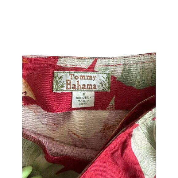 TOMMY BAHAMA 100% Silk Floral Hawaiian Print Wrap Skirt Size 2 - Picture 5 of 8